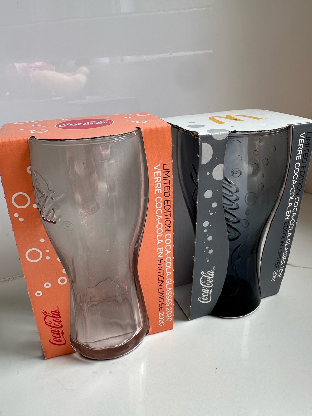 McDonald’s Coca-Cola Limited Edition Glasses 2019 & 2020 Boxed Set of 2